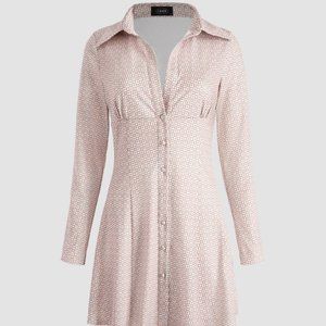 Cider - All Over Print Button Up Dress (S)